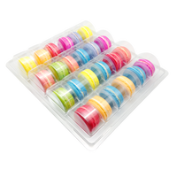 Offre Spéciale transparent PET en plastique blister à clapet emballage Macaron conteneur boîte pour 24 macarons emballage