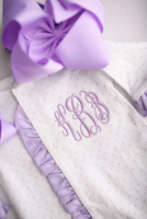 Ensemble de vêtements personnalisés pour bébé en coton avec volants, mini-paillettes violettes et roses, pour la sortie de maternité