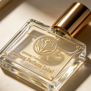 Etiqueta de Perfume con Resina Epoxi Cristal, Lámina Dorada PET, Relieve 3D, Adhesivo para Botellas de Fragancia - Product Image 1