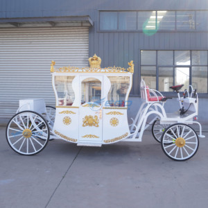 Charrette royale électrique blanche de style européen la plus populaire, pour le tourisme et les mariages, 4 roues motrices, 4-6 personnes, à vendre - Product Image 4