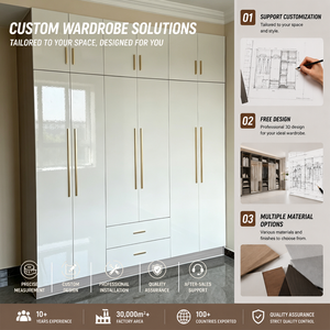 Custom <strong>Wardrobe</strong> Closet Whole House <strong>White</strong> Gloss Door Bedroom <strong>Wardrobe</strong> <strong>Set</strong> With Drawers Storage for Villa Household - Product Image 6