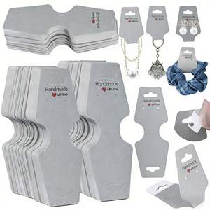 Tarjetas de exhibición de joyería personalizadas, etiquetas de precio plegables de papel kraft en blanco, con logotipo personalizado, tamaño personalizado, para colgar collares, pulseras, diademas y cintas para el pelo - Product Image 1