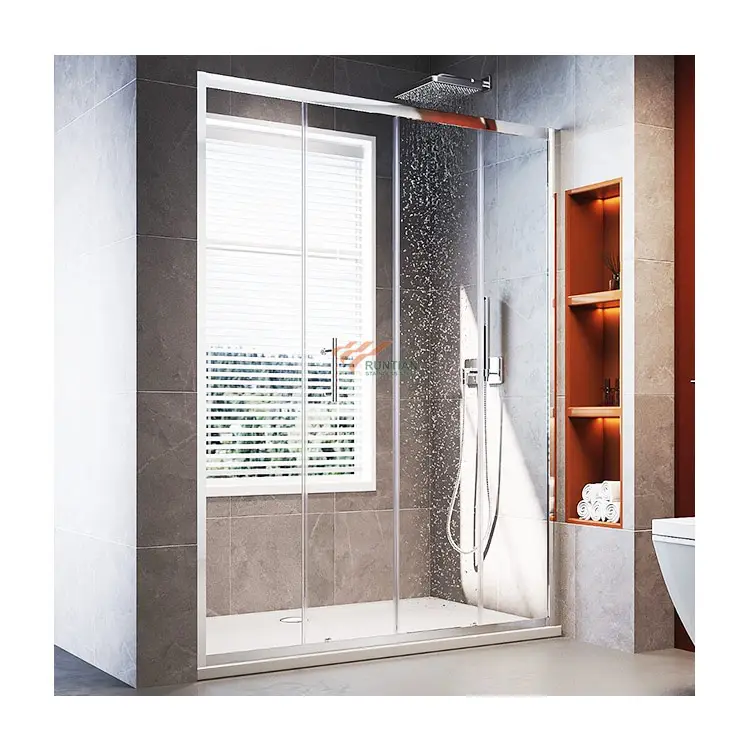 Cabine de douche préfabriquée de luxe autoportante à vapeur nano propre à pivot coulissant pliant porte en verre