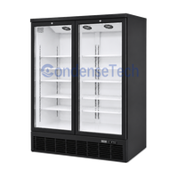Congélateur vertical à double porte vitrée, refroidissement par air, congélation rapide, 1000L, pour glacier