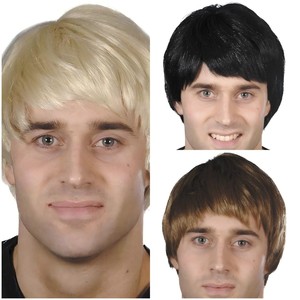 Peluca Sintética Corta y Lisa para Hombre Aimis, Negra, Marrón, Dorado Pálido, Fibra Resistente a Altas Temperaturas, para Cualquier Forma de Rostro, Cambia el Estilo de Peinado - Product Image 1
