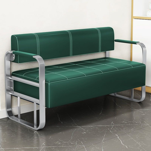 Barber shop hair salon waiting chairs beauty clothing store relaxation area stainless steel <b>gold</b>-plated <b>sofa</b> waiting area - Product Image 5