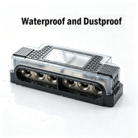 Bloc de distribution d'alimentation 0/4 AWG x 2 pouces, 0/4 AWG x 6 sorties, distributeur d'alimentation/terre pour amplificateur audio de voiture