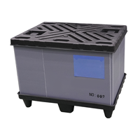 Boîte à palette pliable en plastique avec couvercle ondulé empilable et emboîtable pour le stockage en entrepôt et la logistique