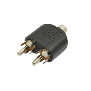 3.5mm Stereo Female To Dual Rca Male Audio <b>Adapter</b> Abs Material <b>Plug</b> In Connection - Product Image 4