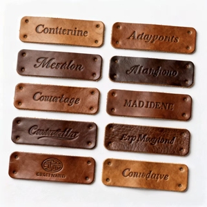 Großhandel Custom Name Logo Echtes Leder Label für Kleidung und Stiefel mit Roll Shape Patches - Product Image 4