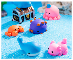 Resina <span class=keywords><strong>Mar</strong></span> Océano mundo terrario animales en miniatura sello pingüino Oso Polar cangrejo medusas delfín pulpo playa chico juguete de baño - Product Image 4