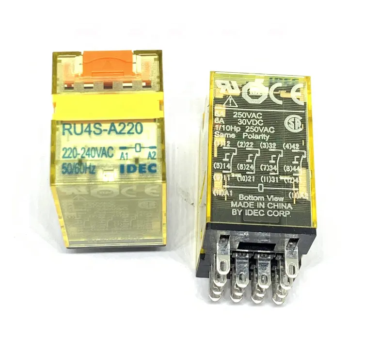 Ru4 S RU4S-A220 Nieuwe Originele Algemene Relais Plug-In 4pdt 6a 240vac 30vdc Power Relais Signaal Dip Elektronica