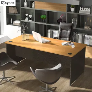 180/150cm * W 60/80cm * D 73cm * H Table de meubles de luxe personnalisés Table de bureau de bureau de direction avec cloison Bureau moderne