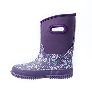 YLK300 all'ingrosso all'aperto metà polpaccio viola impermeabile in gomma di Neoprene stivali da <span class=keywords><strong>pioggia</strong></span> per bambini - Product Image 5