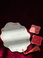 Cartes de menu en velours pour invitation de mariage, avec impression dorée à chaud, forme de support, découpe en forme de chiffre de table