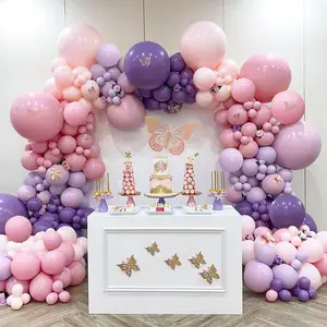 Pastell rosa lila Ballon Girlande Arch Kit Baby party für Mädchen Geburtstags feier Braut dusche Verlobung feier Dekorationen