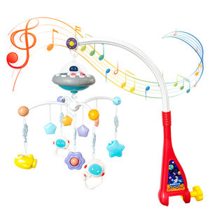 Huanger, cama infantil para dormir, juguetes giratorios para cuna de bebé, juguetes colgantes, cuna musical móvil con luces nocturnas y música <span class=keywords><strong>relajante</strong></span> - Product Image 1