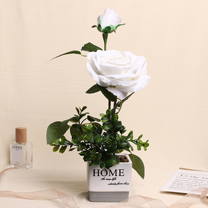 Rose artificielle hautement réaliste à fleur unique avec étamines, ornement de verdure artificielle pour la décoration intérieure et les meubles de la maison - Product Image 5