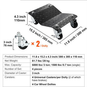 AMBITION Car <span class=keywords><strong>Wheel</strong></span> Porter Moves <span class=keywords><strong>Dolly</strong></span> <span class=keywords><strong>Wheel</strong></span> <span class=keywords><strong>Dolly</strong></span> pour voiture 3000 Lbs 1360 KG <span class=keywords><strong>Dolly</strong></span> Car Tire Stake - Product Image 2