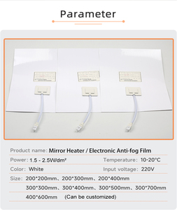 Tùy Chỉnh 220V 110V 12V 24V Phòng Tắm Nóng Mat Thông Minh Gương Defogger Pad <span class=keywords><strong>LED</strong></span> Gương Sưởi Ấm Phim Cho Nhà Và Khách Sạn - Product Image 3