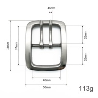 Boucle à double rouleau en acier inoxydable de 40 mm, réglable, pour sangle de sac ou équipement équestre