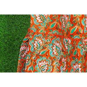 Vestido largo premium indio con estampado a mano para mujer, plisado, largo hasta el tobillo, talla grande, talla personalizada, precio al por mayor - Product Image 4