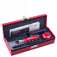 ANEX No.525-28B Jeu de tournevis à cliquet et de douilles 52-en-1 Fabriqué au Japon Kit d'outils de précision