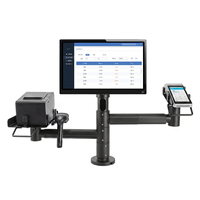 Support de montage rotatif OEM pour moniteurs/lecteurs de cartes/scanners, support de comptoir pivotant à double écran, réglable en hauteur