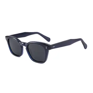 Retro Small Frame Trendy Black Sunglasses With Personalized Square Frame Street Photography Style Acetate Sunglasses