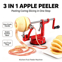 Handmatige appel-schiller |   Multifunctionele fruitboor en -snijder met zuignap |   Keukenhulpstuk voor het voorbereiden van appels en peren