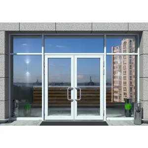 Factory wholesale price aluminum frame storefront KFC door with tempered safety glass