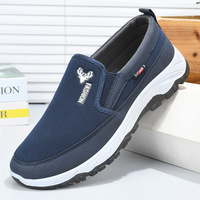 Chaussures en toile pour hommes, chaussures décontractées à semelle épaisse antidérapante et confortable pour les personnes d'âge moyen