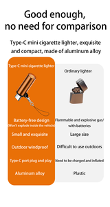 USB-C nhẹ hơn, Mini nhẹ hơn Adapter, xách tay Windproof Flameless nhẹ hơn cho sử dụng ngoài trời - Product Image 4