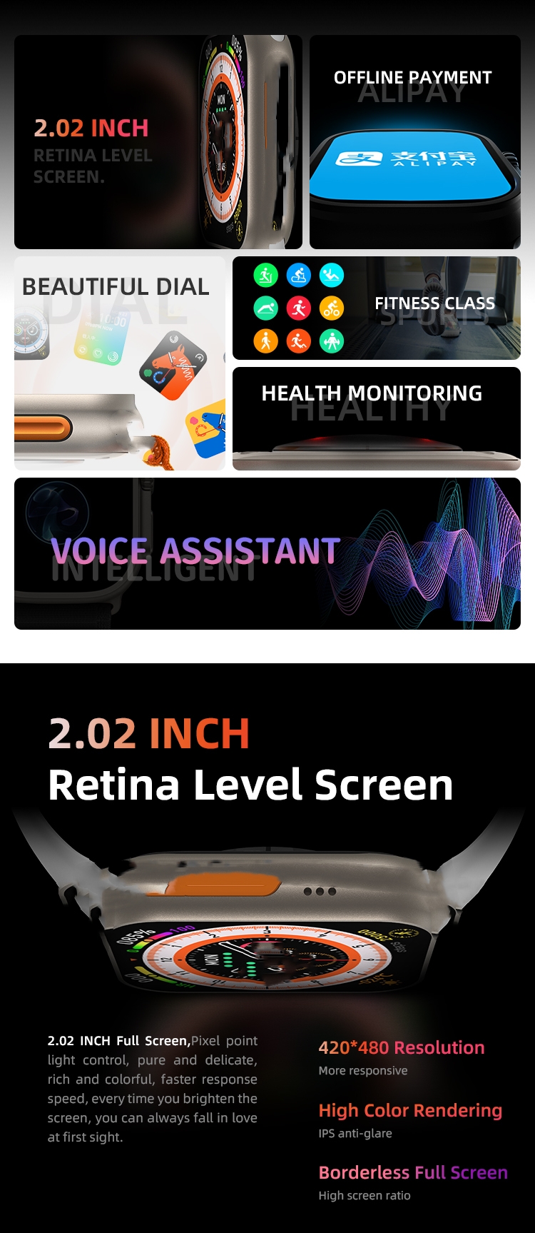 HW8 Ultra Smart watch 8 Wireless charger GS8 reloj inteligente S8 Max N8 H10 Ultra Series 8 With NFC HW8 Ultra smartwatch