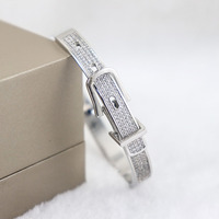 Bracelet à boucle plaqué or et platine avec zircon, bijou tendance pour femmes et jeunes filles, idéal pour les fêtes et les mariages