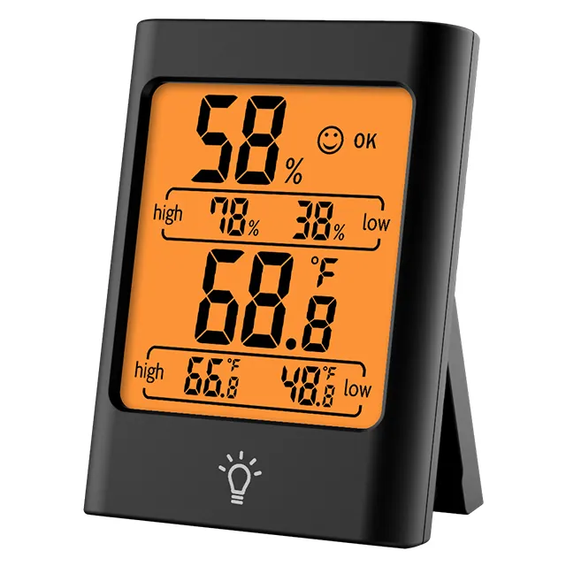 Thermometer Hygrometer Backlight Indoor Outdoor Thermometer Hygrometer Household Temperature Humidity Test Hygrothermograph DesktopTemperature Recorder