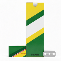 Lames de rasoir de sécurité à double tranchant avec logo personnalisé OEM, revêtement platine, acier inoxydable de qualité supérieure, rasage sûr du visage, emballage à marque privée