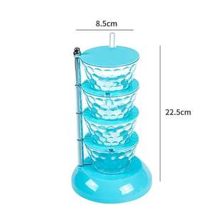 Produit phare : Organisateur d'épices rotatif à 5 niveaux, pot à épices en plastique avec cuillère, boîte de rangement pour condiments peu encombrante pour la cuisine - Product Image 2