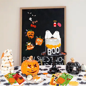 Autocollants d'affiche de jeu Sorcière d'Halloween, Épingles de jeu pour fête d'enfants, Décoration de scène de salon, Décoration murale de fond K0245 - Product Image 4