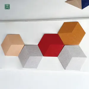Tiange 3D 100% ポリエステルフェルト六角形吸音壁タイル階段装飾用防音音響パネル