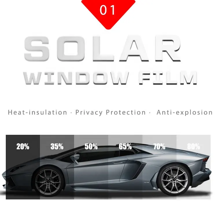 무료 샘플 자동차 창 필름 태양 UV 거부 5% 20% 30% 50% 70% VLT 1Mil 태양 제어 필름 나노 세라믹 자동 자동차 창 틴트 필름