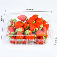 Contenant en plastique rectangulaire jetable de 1 lb pour fruits, type clamshell, avec trous d'aération, pour emballage de fraises - Vente chaude