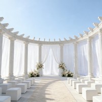 Columna Romana de Mármol Beige Pulido de Alto Brillo, Pilar Cilíndrico Sólido o Hueco de Estilo Toscano para Decoración de Vestíbulos de Hoteles y Villas