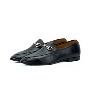 Factory Supply Custom Logo Black Handmade Genuine Leather Oxfords Dress Office Men Wedding Loafers - Product Image 1