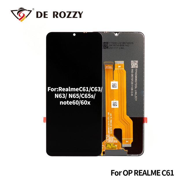 Mobile Phone Touchscreen LCD Display Incell with Frame Oppo Realme C63 C61 Narzo N63 Replacement 1 Year Warranty Tested 100%