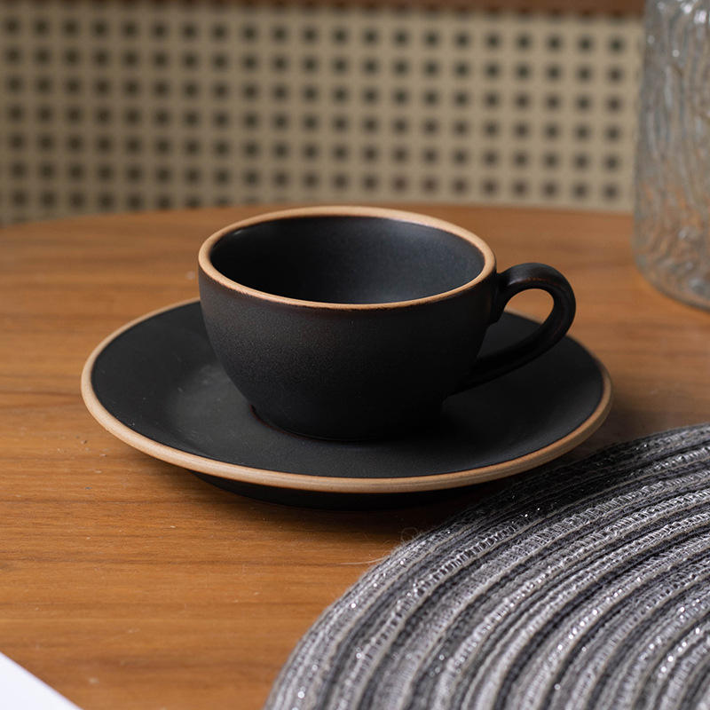 แก้วกาแฟขนาดเล็กสีดำ - 70 มล.