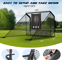 OEM/ODM Cage d'entraînement de golf 10x7FT avec filet latéral et système de retour de balles pour l'entraînement de golf en intérieur/extérieur
