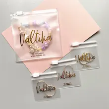 Custom Logo Earring Necklace Packaging Zipper Bag Clear/Transparent  Pvc Jewelry Cosmetic Ziplock Bag