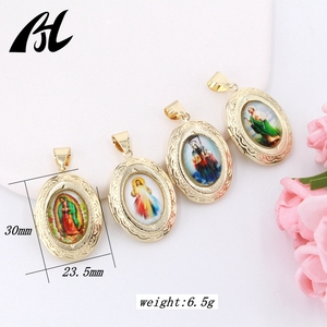 Oro 14K Laminado Por Mayoreo Dijes de Santos de Latón Dorado Texturizado para Religión San Judas Virgen María Colgante de <span class=keywords><strong>la</strong></span> Santa Muerte para Religiosos - Product Image 6
