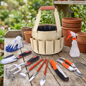Ensemble d'outils de jardin en alliage d'aluminium, outils à main avec sac en toile pour l'entretien des plantes en extérieur - Product Image 4